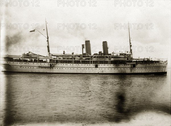 RIMS 'Northbrook'. RIMS 'Northbrook', a naval steamer belonging to the Royal Indian Marine Service. Bay of Bengal, India, circa 1900., South East Asia, Asia.