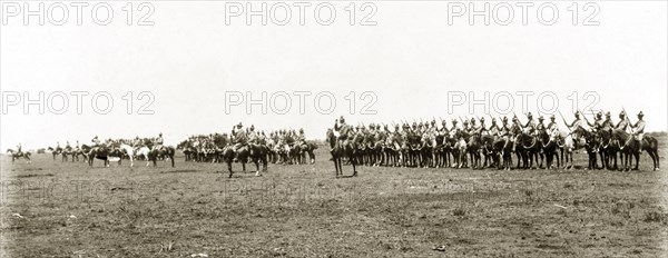 South African Constabulary parade. A mounted parade by the South African Constabulary under the command of General Robert Baden-Powell (1857-1941). South Africa, circa 1903. South Africa, Southern Africa, Africa.