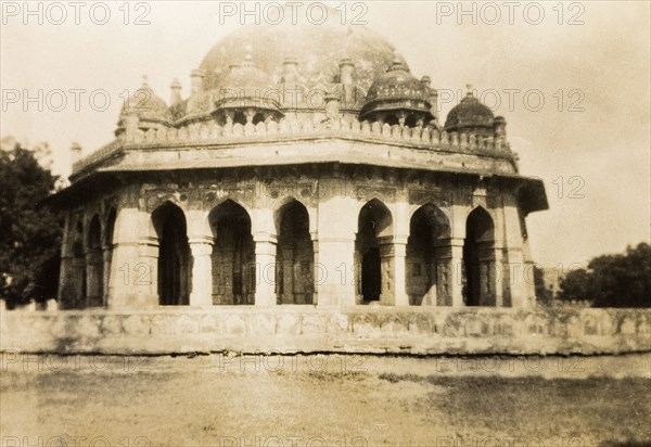 The tomb of Isa Khan Niyazi. The tomb of Isa Khan Niyazi, an Afghan noble who served in the court of Emperor Sher Shah Sur (r.1540-45). Delhi, India, circa 1928. Delhi, Delhi, India, Southern Asia, Asia.