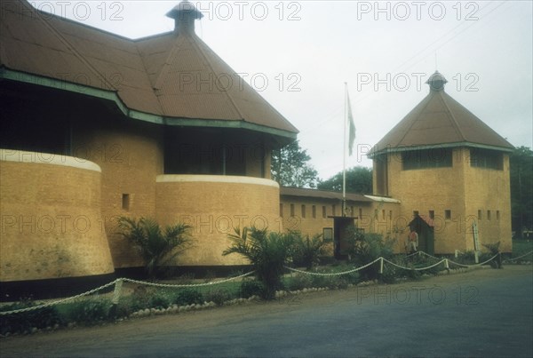 Fort Kumasi. A restored fort at the Asante (Ashanti) capital of Kumasi. Built by the British in 1896 to replace an Asante palace, the fort has housed a military museum since 1952. Kumasi, Ghana, May 1959. Kumasi, Ashanti, Ghana, Western Africa, Africa.