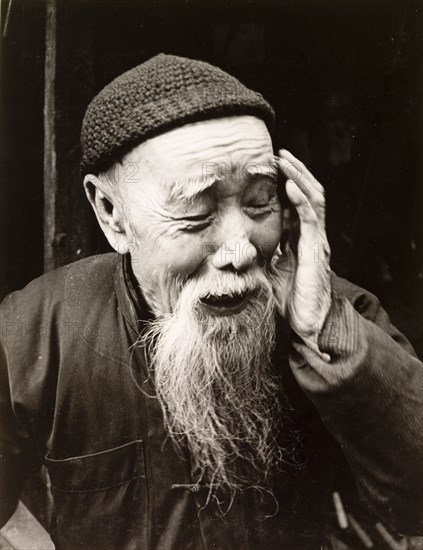 An elderly Chinese man. Portrait of an elderly Chinese man. Hong Kong, China, 1963. Hong Kong, Hong Kong, China, People's Republic of, Eastern Asia, Asia.