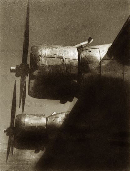 Euterpe's' propellers. The propellers of Imperial Airways aircraft 'Euterpe' at Dum Dum Airport (now Netaji Subhash Chandra Bose International Airport). Dum Dum, Calcutta (Kolkata), India, December 1938. Kolkata, West Bengal, India, Southern Asia, Asia.