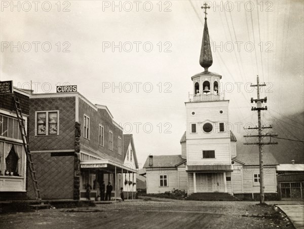 The Cathedral of St Michael, Sitka. The Russian Orthodox Cathedral of St Michael, founded in 1848. Sitka, Alaska, United States of America, circa 1931. Sitka, Alaska, United States of America, North America, North America .