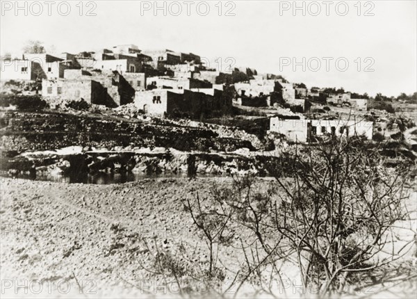 A place of trouble', Palestine. View of the Palestinian village of Suhmata. Described in an original caption as a ?place of trouble?, this was probably a stronghold for Palestinian Arab dissidents during the Great Uprising (1936-39). The village was later depopulated during the 1948 Arab-Israeli War. Suhmata, Upper Galilee, British Mandate of Palestine (Northern Israel), circa 1938., North (Israel), Israel, Middle East, Asia.