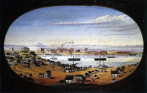 U.S. Navy Yard, Mare Island, California, 1857.  Created by Mathews, Felix