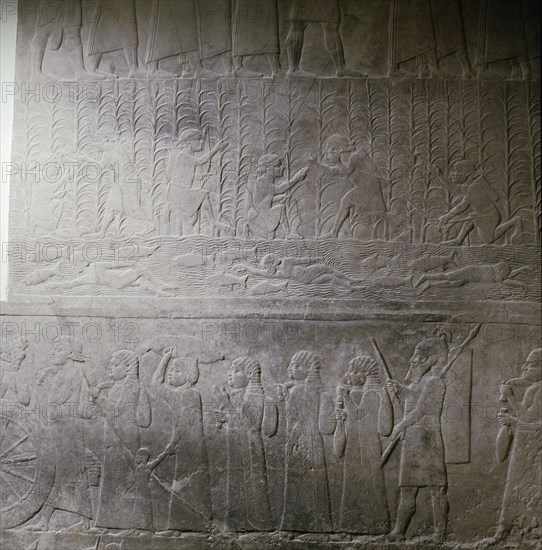 Stone relief from the palace of Ashurbanipal