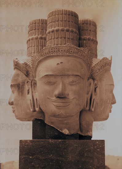 Fragment of a statue of Brahma in Bakheng style