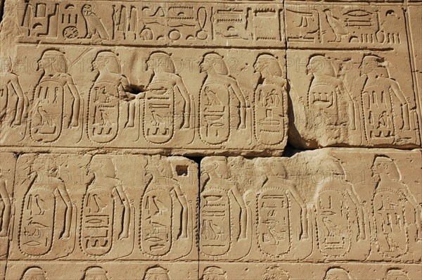 Details of an hieroglyphic inscription from the Cachette Court