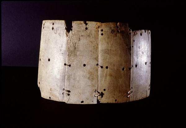 Plate armour made from strips of bone lashed together