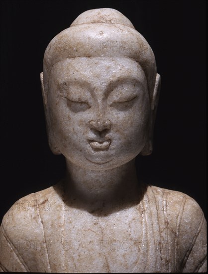 Marble fragment of a statue of Buddha