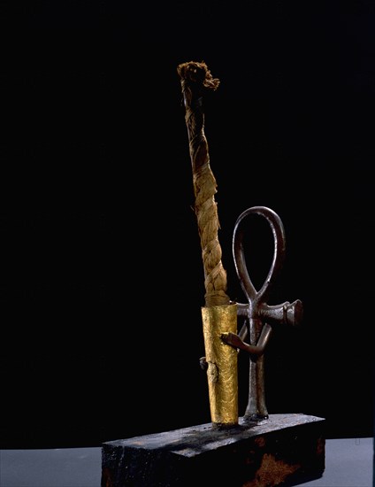 Bronze and wood candlesticks from the Tutankhamun burial