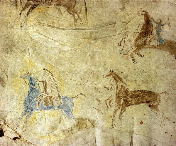 Detail of a hide painting