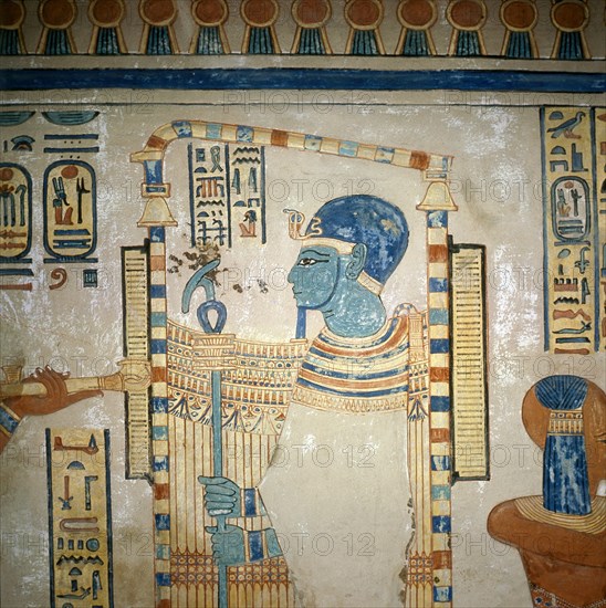 A detail of a wall painting in the tomb of Amen hor khepeshef