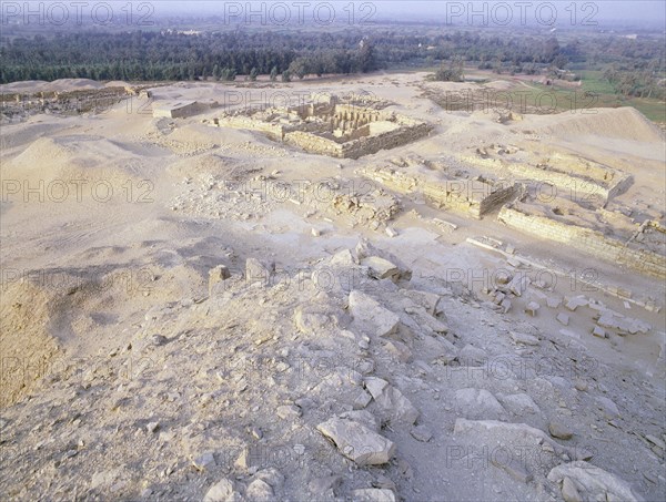 View of the mastaba of Ptahshepses form the top of Niuserres pyramid