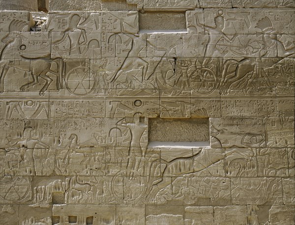 Relief from the northern wall of the hypostyle hall at the great temple of Amun