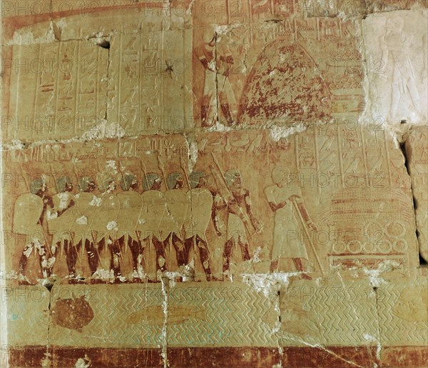 Painted relief from the temple of Queen Hatshepsut