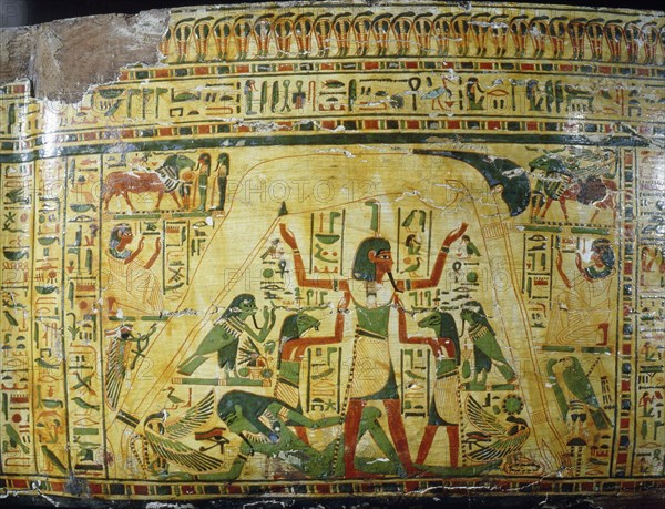 Detail from coffin of Nespawershepi, chief scribe of the Temple of Amun