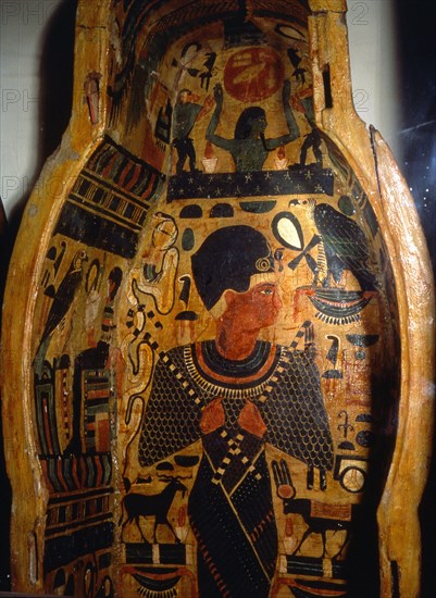 Detail of interior of a coffin