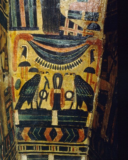 Detail of interior of a coffin