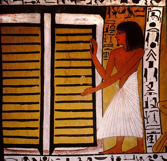 A painting in the tomb of Sennedjem