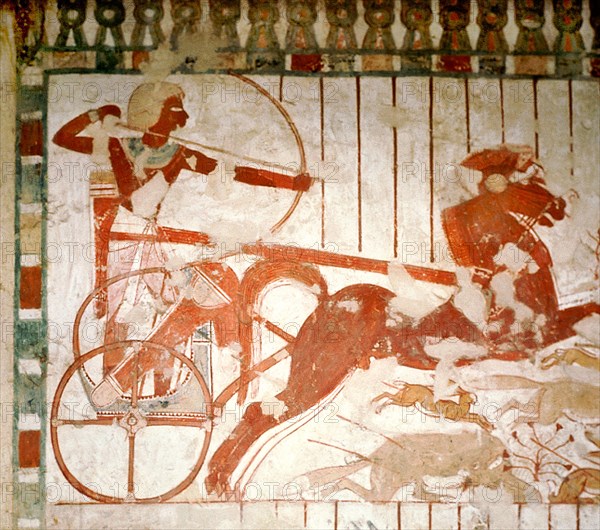 A detail of a painting in the tomb of Userhet, Royal Scribe of Amenophis II