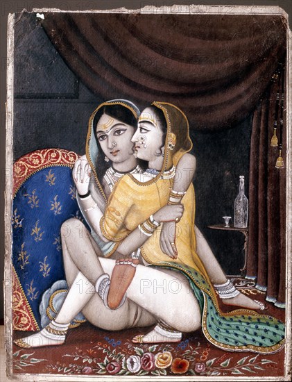 A page from an erotic album painting