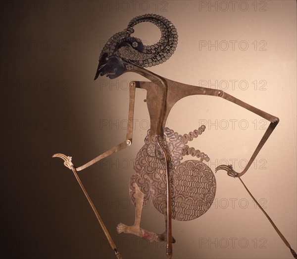 Wayang kulit shadow puppet used in popular all night performances, usually based on ancient Hindu epics such as the Ramayana