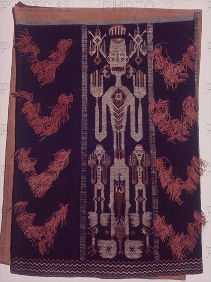 An Eastern Sumba noblewomans skirt, lau pahuda, decorated using a complex supplementary warp ikat technique rare in Indonesia