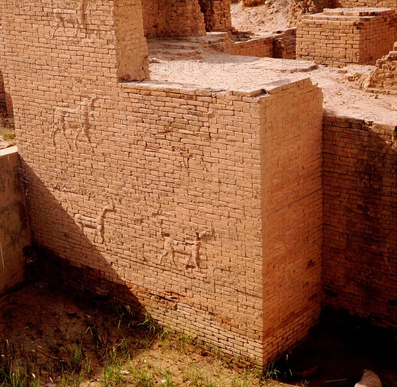 The gates of Ishtar at Babylon which were constructed during the time of Nebuchadnezzar II