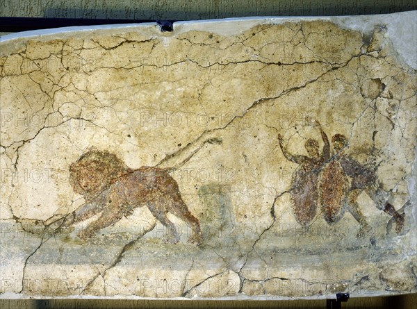 Painting of a lion hunt