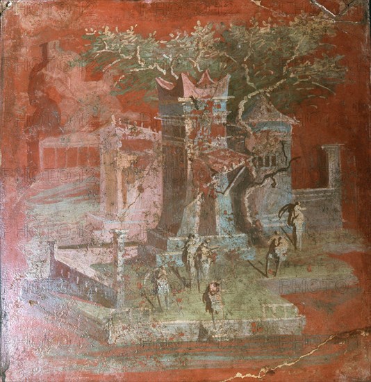 Paintings which depicted romantic landscapes of rustic shrines and sacred trees were a popular theme in decorated Roman interiors