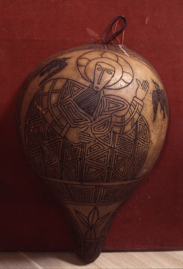 An engraved gourd