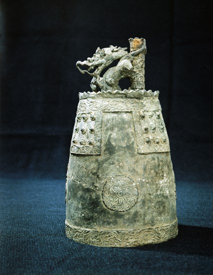 Bronze bell used to mark the time for services in a Buddhist monastery