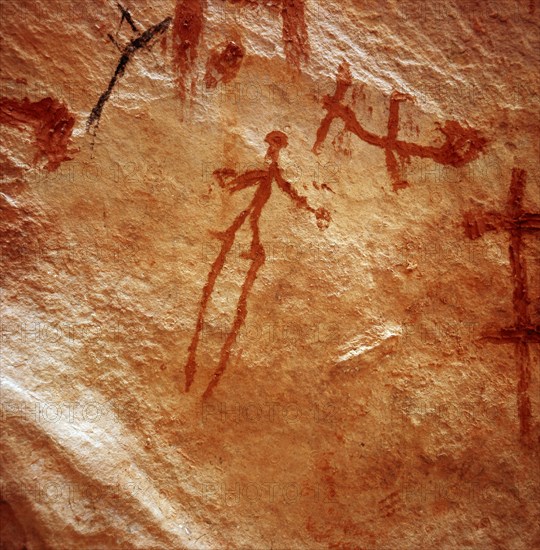 Cave paintings depicting the myths of the Dogon people including the creation myth and representations of Amma Serou falling from heaven