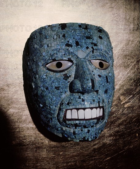 Mask usually thought to represent the god Quetzalcoatl, although it could be a representation of Tonatiuh, the sun god