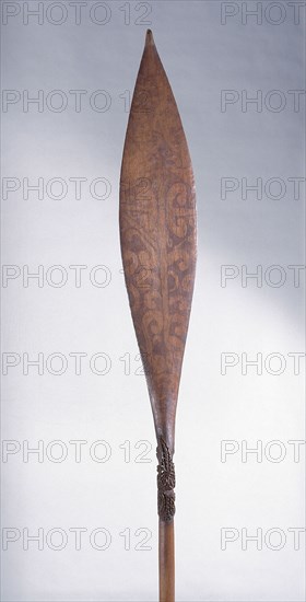 Painted war canoe paddle collected by Captain Cook on the East Coast of the North Island in 1769