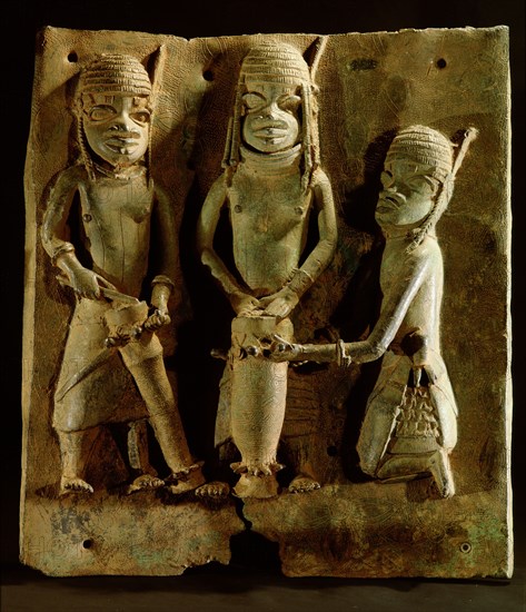 A plaque which decorated the palace of the Benin Obas