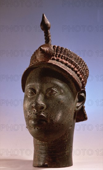 A head made by the lost wax process of bronze casting