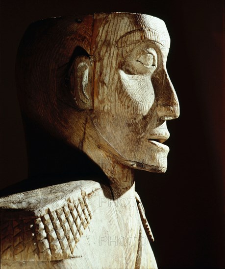 Portrait bust of a sailor which must have originally had a top hat