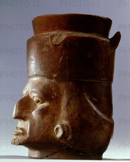 A vessel in the form of the head of a noble