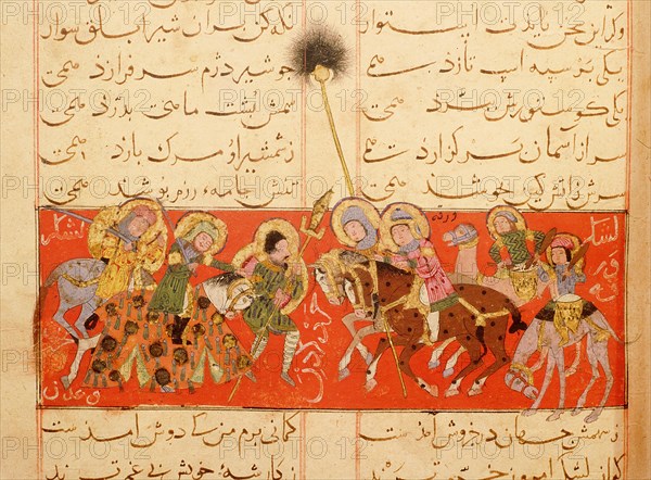 Scene from the only known illustrated manuscript of the poem, the Romance of Varqa and Gulshah, by Urwa b