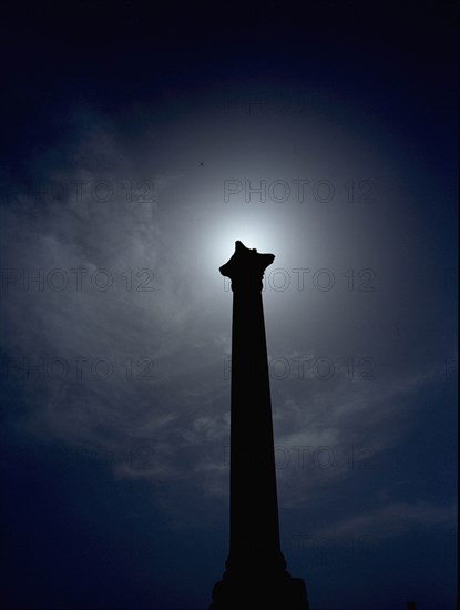 The misnamed "Pompey's Pillar", still standing in front of the Serapeum at Alexandria where it was erected in circa 299 AD in honour of the Emperor Diocletian