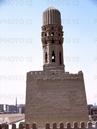 The northern minaret of Al-Hakem Biamrellah Mosque, the earliest surviving minarets in Islamic Cairo