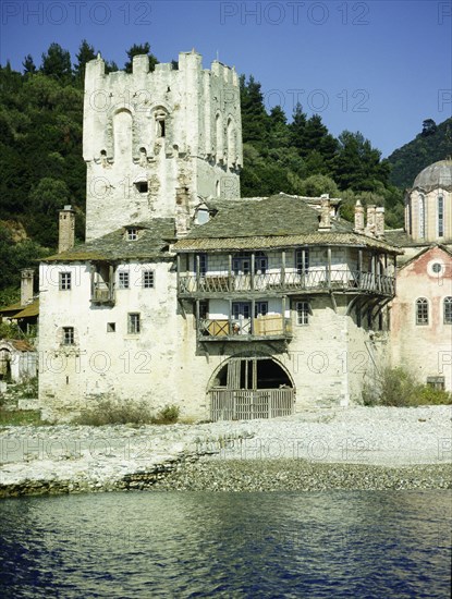 The port of Zagraphos, Mount Athos