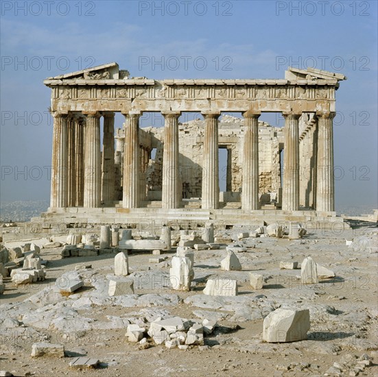 The eastern facade of the Parthenon