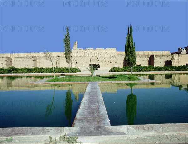 The gardens of Marrakesh by the long walls of the city