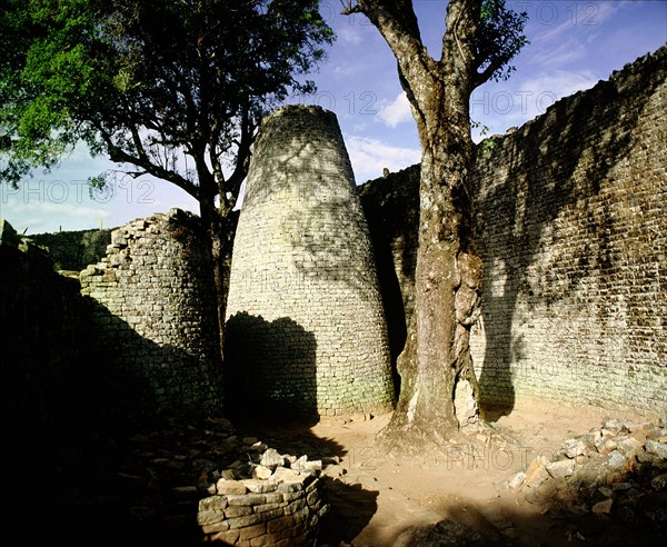 View of the conical tower of Great Zimbabwe