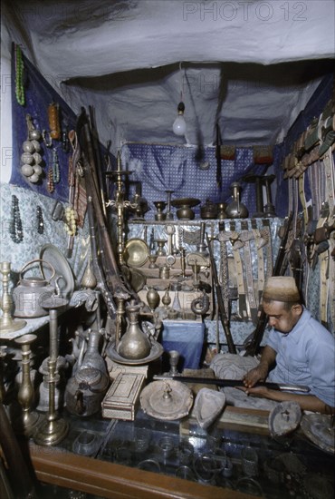 View of traders in an ancient market near San'a