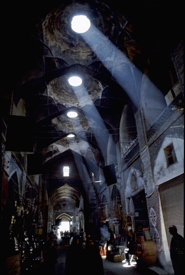 View of the interior of the bazaar at Isfahan