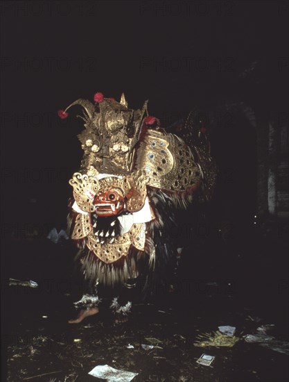 Each Balinese community stages regular performances in which Barong, a mythical lion, fights the dreaded Rangda, Queen of witches